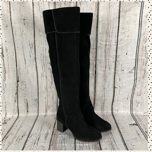 Coconuts By Matisse “Piper” Black Suede Knee High Heeled Boots Sz 6.5 NWOB